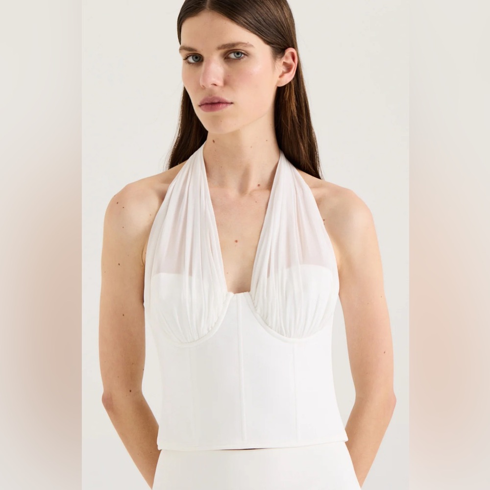 Henne Kiara White Halter Top (AUS 6/ US 2)